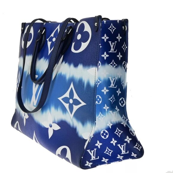 LOUIS VUITTON Onthego GM 2Way Hand Bag Monogram LV Escale Blue authentic - Picture 3 of 16